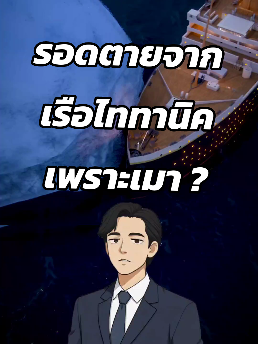 รอดตายจากเรือไททานิคเพราะเมา ?  #เล่าเรื่อง #ฟีดดดシ #fyp #ความรู้รอบตัว #สาระน่ารู้  Credit Animation : Zack D Filmz 🙏🙏  ชายคนนี้ชื่อ ชาร์ลส์ จอห์น จูห์อิน (Charles John Joughin) เกิดวันที่ 3 สิงหาคม 1878 ที่เมือง Birkenhead ประเทศอังกฤษ เขาเป็น หัวหน้าพ่อครัว (Chief Baker) บนเรือไททานิค และมีประสบการณ์การทำงานกับ White Star Line มาตั้งแต่อายุ 11 ปี เมื่อเรือไททานิคชนภูเขาน้ำแข็งในวันที่ 14 เมษายน 1912 จูห์อินค่อย ๆ ช่วยผู้โดยสารขึ้นเรือชูชีพอย่างใจเย็น แม้ว่าจะมีคนมอบหมายให้เขาควบคุมเรือชูชีพ เขาก็ปฏิเสธและเลือกอยู่จนเรือจมสุดท้าย เขายังโยนเก้าอี้ดาดฟ้าลงน้ำเพื่อให้ผู้ที่อยู่ในน้ำมีสิ่งพยุงตัว ในช่วงเวลาที่เรือจมเต็มที่ จูห์อินอยู่ในสภาพ เมามาก และร่างกายร้อนจากแอลกอฮอล์ ทำให้เขาสามารถอยู่ในน้ำแข็งได้นานเกือบ 2 ชั่วโมง ในขณะที่คนอื่นเสียชีวิตภายใน 10–20 นาที เขาเห็นเรือชูชีพ Collapsible B ขึ้นไปและรอดชีวิตมาโดยแทบไม่เปียกผมหรือรู้สึกหนาวมาก สภาพร่างกายของเขาหลังได้รับความช่วยเหลือมีเพียง เท้าบวมเล็กน้อย เรื่องราวของเขาเป็นที่รู้จักในฐานะตัวอย่างของความกล้าหาญและความสามารถในการเอาชีวิตรอด ในภาพยนตร์ Titanic ปี 1997 เขาถูกจำลองเป็นชายใส่ ชุดพ่อครัว อยู่ท้ายเรือ ใกล้แจ็คและโรส 📌ที่มาข้อมูล : Wikipedia – Charles Joughin Encyclopedia Titanica – Charles John Joughin All That's Interesting – Charles Joughin