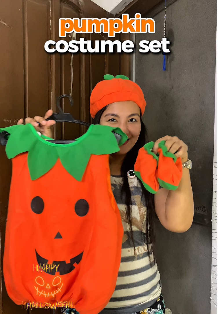 Replying to @𝚃𝚑𝚊𝚕𝚒𝚉𝚎𝚗07 pumpkin costume set | Super cute pumpkin costume perfect this coming trick or treat para sa mga kids natin 🎃👻🎃 #pumpkincostume #halloweencostumeforkids #trickortreat 