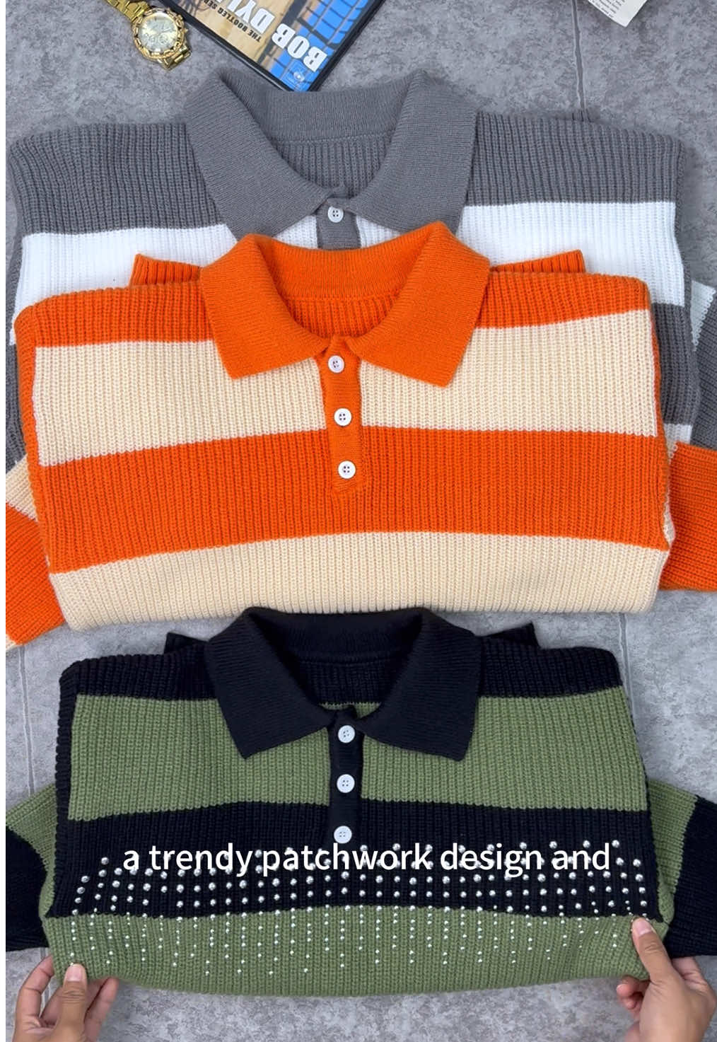 Soft and Comfortable Men's Patchwork Knit Sweater！#Sweater #knitwear #MensWear #casual #mensoutfits 