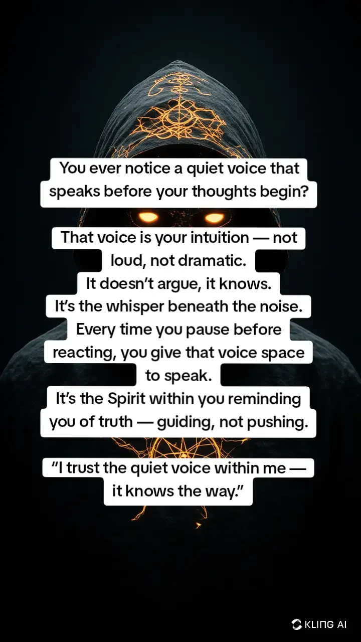 You ever notice a quiet voice that speaks before your thoughts begin? That voice is your intuition — not loud, not dramatic. It doesn’t argue, it knows. It’s the whisper beneath the noise. Every time you pause before reacting, you give that voice space to speak. It’s the Spirit within you reminding you of truth — guiding, not pushing. “I trust the quiet voice within me — it knows the way.” #intuition #manifestation #iamserkhatura #fyp 