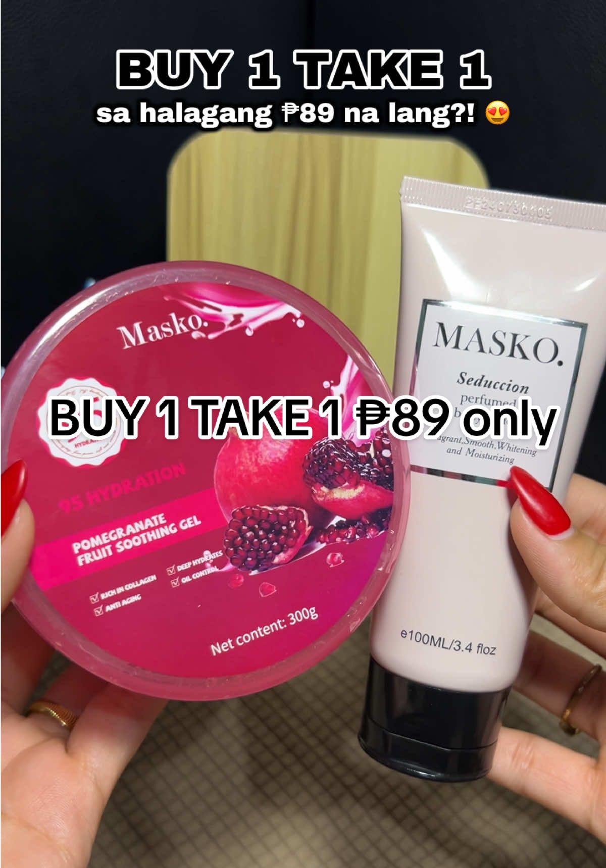 grabeee ₱89 na lang to!! May soothing gel ka na, plus may lotion ka pa na sobrang bangoooo!! 😩😍 #soothing #soothinggel #buy1take1 #lotion #fyp #affordable 