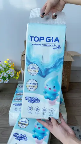 Thùng 4 bịch khăn giấy tan được trong nước topgia#khangiay #review #xuhuong 