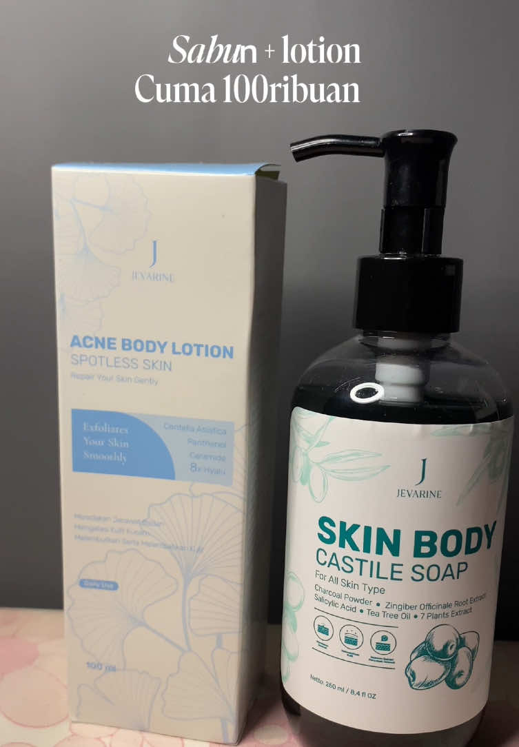Combo maut buat atasun permasalahan jerawat di tubuh,gatal,kemerahan. Checkout sekarang juga🤩 #jevarine #skinbodycastile #acnelotion @By Jevarine Official 