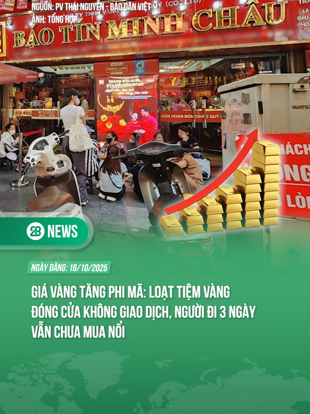 GIÁ VÀNG TĂNG PHI MÃ LOẠT TIỆM VÀNG ĐÓNG CỬA KHÔNG GIAO DỊCH #theanh28 #theanh28news #tiktoknews