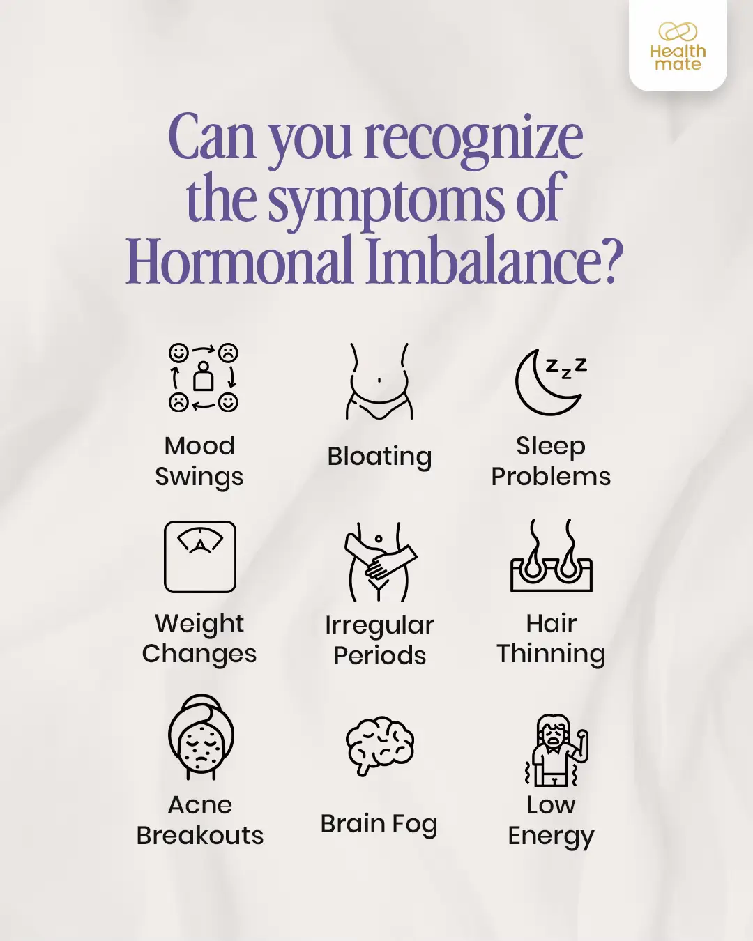 Hormonal imbalance can show up in different ways from mood swings and bloating to irregular cycles and low energy. Healthmate Harmony is formulated with Myo-Inositol and D-Chiro-Inositol to help support hormonal health, so you can feel calm, confident, and in control again. Regular cycles. Brighter mornings. A more balanced you. 💜✨