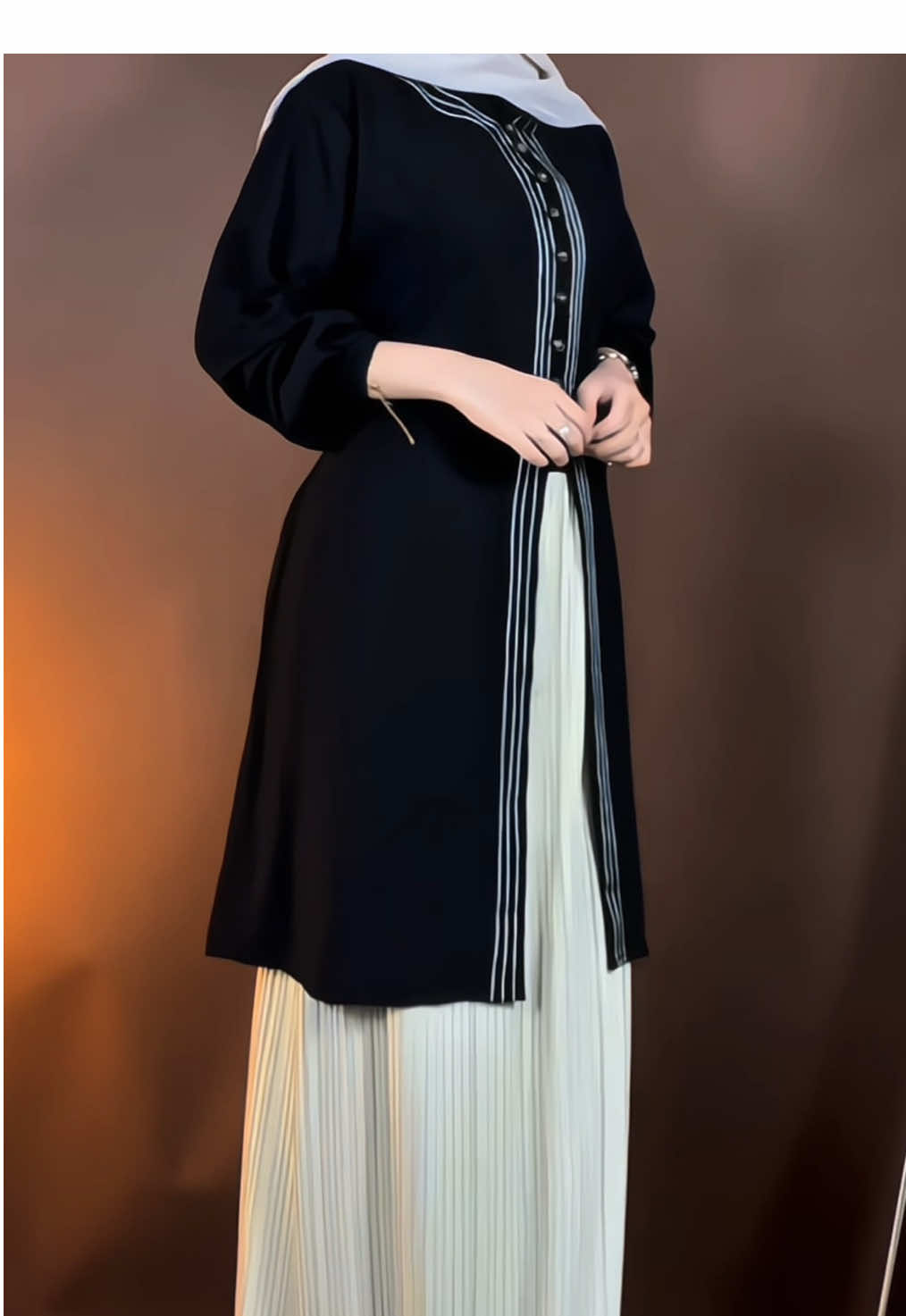 Rekomendasi tunik cantik 🖤🫶🏻 #tunikkekinian #tuniklinen #tunikcantik #tunikoutfit #ootdhijabstyle 