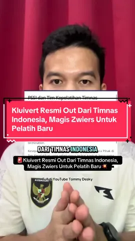 PELATIH BARU TIMNAS! PSSI akhirnya mengakhiri kerja sama dengan Patrick Kluivert lewat mekanisme mutual termination — kesepakatan dua belah pihak. Langkah ini bukan sekadar soal hasil di lapangan, tapi juga tentang menjaga nama baik dan menghindari konflik hukum yang berlarut. Namun kini muncul satu sosok yang sangat krusial untuk masa depan timnas Indonesia: ➡️ Alexander Zwiers, Direktur Teknik PSSI. Kalau diibaratkan, Dirtek = arsitek proyek besar sepak bola nasional, Pelatih = kontraktor pelaksana di lapangan. Dan kini, arsiteknya sudah ada — tinggal bagaimana ia diberi ruang penuh untuk membangun ulang fondasi timnas: dari pelatih senior, U23, hingga U20 agar satu visi dan jalur. Menariknya, Zwiers pernah membantu Federasi Yordania menemukan arah yang tepat hingga akhirnya lolos ke Piala Dunia. Artinya? Ia tahu cara menyatukan filosofi, kultur, dan kontinuitas program. Di Indonesia, seringkali pelatih datang dulu baru dirtek belakangan. Sekarang kebalikannya — dan justru di sinilah momen pentingnya: 💬 Apakah kali ini PSSI benar-benar siap memberi kuasa penuh pada Dirtek untuk menentukan arah sepak bola nasional? 🎥Full di YT Tommy Desky #tommydesky #kluivert #pssi #timnasindonesia #zwiers 