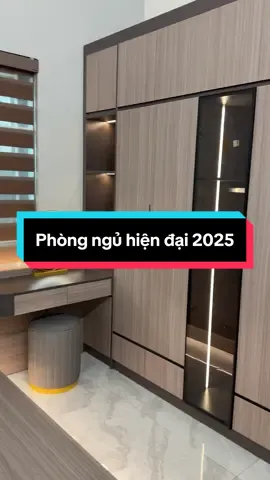 Phòng ngủ tone màu vân gỗ hiện đại 2025 #thietkenoithat #phongngudep #kinhnghiemxaynha 