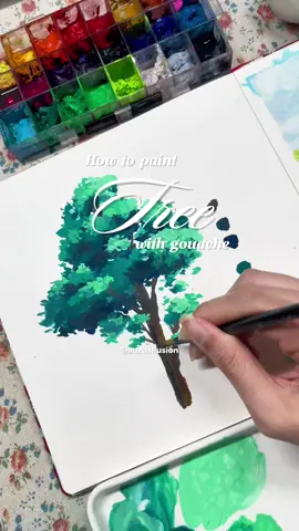 Vừa vẽ cây vừa hướng dẫn pha màu cho mọi người 🧙 #gouache #paintwithchao #paintwithme #painting #tutorial 