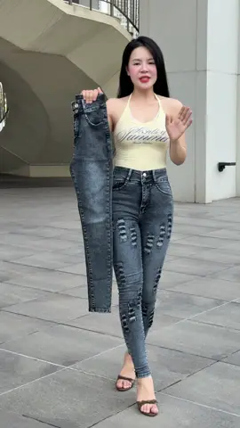 Quần jean nữ co giãn lưng cao 40-80ky cho chị em mình nhe