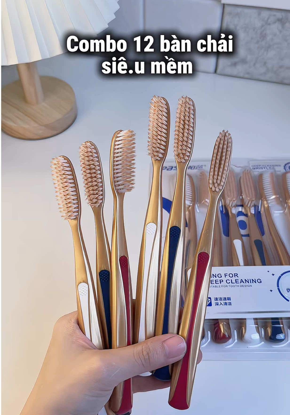 Combo 12 cây zá hạt dẻ , bàn chải mềm êm ko đau.  #banchaidanhrang 