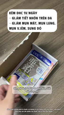 - Hỗ trợ kiểm soát dầu, kháng khuẩn
 - Có tính kháng v.iêm, hỗ trợ gi.ảm mụn sưng đỏ
 - Hỗ trợ tăng cường tái tạo da sau mụn, gi.ảm sẹo
 Cách dùnng: 1v/ngày, duy trì liên tục 2 tháng #kemdhc #vienuongkem #dadaumun #munviem #muntrungca 