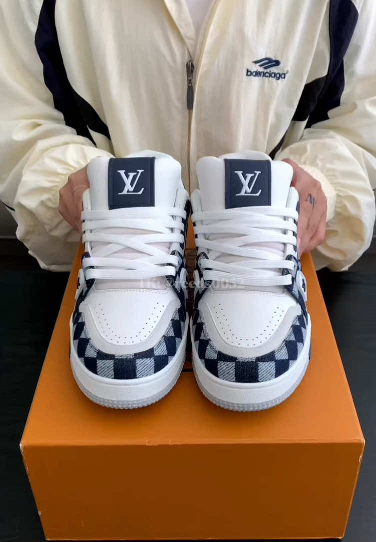 Trainer Series-Blue checkerboard💙#menfashion #lvtrainers #fashiontiktok #fyp #sneakers 