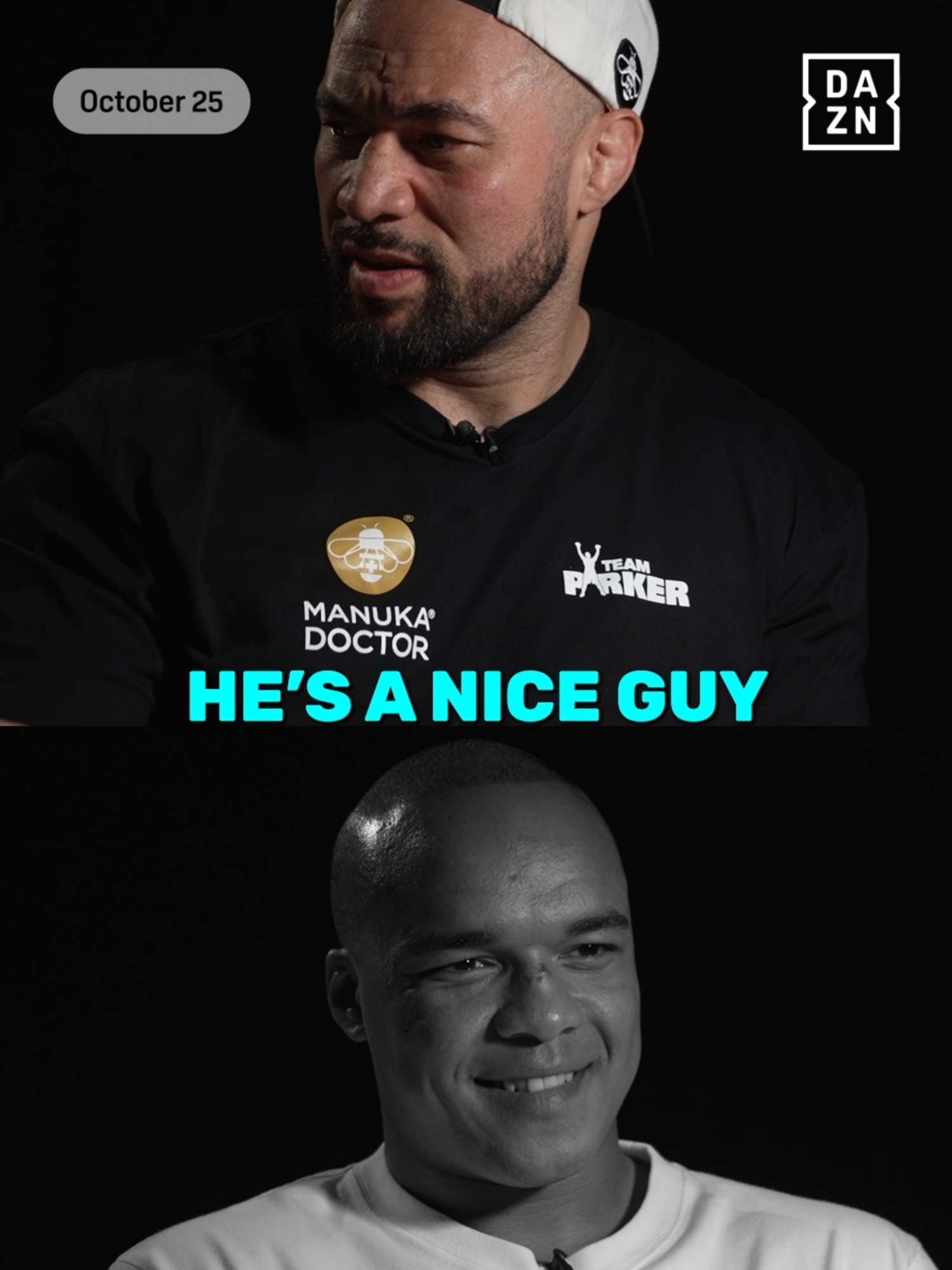 🗣️ Fabio Wardley and Joseph Parker describe each other in 𝐓𝐇𝐑𝐄𝐄 words 👀 🎟️ Buy #ParkerWardley NOW on DAZN.com | Oct 25 | Live Exclusively on DAZN | Link in Bio For More
