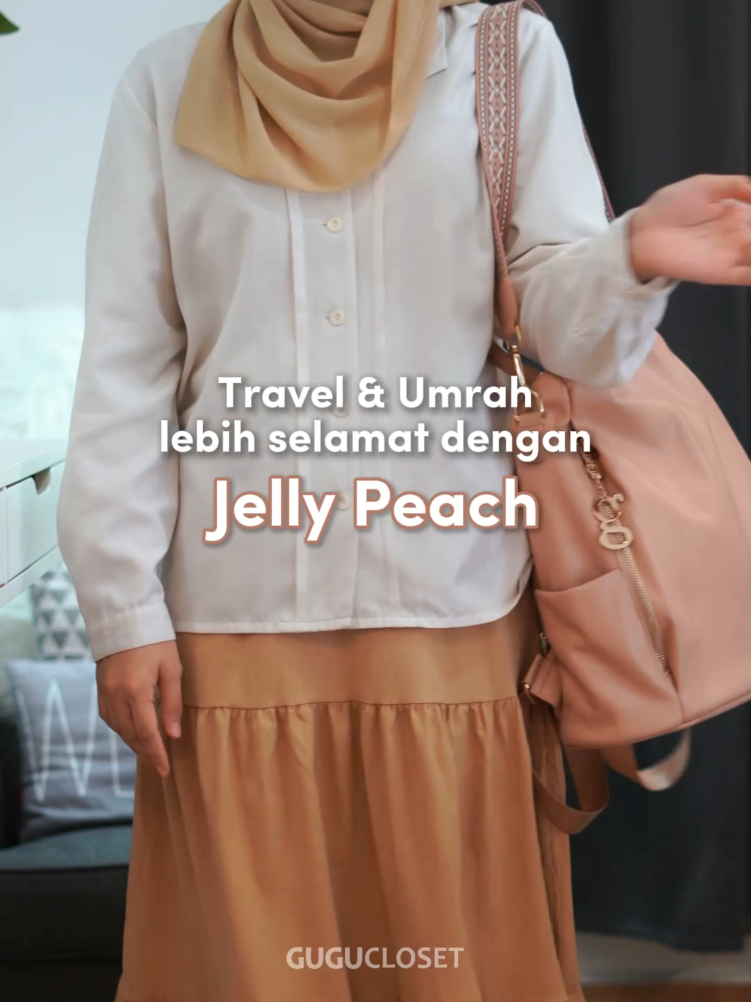 Satu beg je cukup untuk semua barang Umrah 😍  Jelly ni memang trusted travel buddy 💼✨ #jellybygugu #gugucloset #backpacktravel #fyp #gugu02