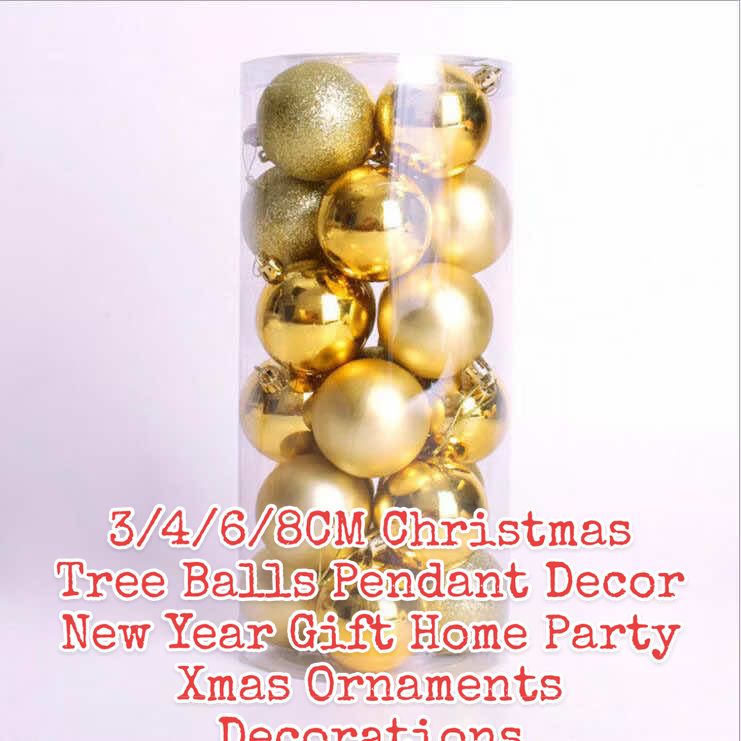3/4/6/8CM Christmas Tree Balls Pendant Decor New Year Gift Home Party Xmas Ornaments Decorations ##christmasball##decor##christmas##fyp##Home