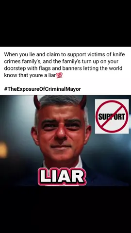 When you lie and claim to support victims of knife crimes family's, and the family's turn up on your doorstep with flags and banners letting the world know that youre a liar💯 THE LONDON MAYOR EXPOSED THE BIG UK ANTI KNIFE CRIME DEMO  JOIN US ON SADIQ KHANS DOORSTEP @ City Hall, London E16 1ZE @ 12pm on Saturday 25th Oct  On the day we will be joined by families of knife crime victims from all over the UK who will be sharing their experiences and how losing a loved one to knife crime has affected them. They'll also be exposing The Mayor Of Londons lies in regards to his claims to be supporting victims of knife crime. We will also be joined by assembly members and MP's who support us in our quest to make reducing knife crime and making communities safer a priority. We also have a special guests including ex gangster 'Chris Lambrianou' who will be joining us to give one of his hard hitting speeches, and to perform a short prayer and service too. Another of our special guests is Jon Wedger, aka The Whistle Blower, who has been in the news very recently exposing The Mayor Of Londons failures. It's time for the country to unite against knife crime and make our voices heard! Its time to demand that reducing knife crime and our community safety is made a priority! It's time to let the government and The Mayor of London know exactly what we want! It's time to hear the ghastly truth about knife crime from many families who have been devestated by knife crime!  It's time to support the victims of knife crime families and stand side by side with them! Its time to learn how to keep your families safer by hearing from the youth workers and anti knife crime campaigners who work tirelessly in communities around the country! It's time to show the worlds media that we the people are not happy with those in power! ITS TIME TO UNITE AND MAKE A STAND AND LET THE TRUTH BE TOLD!!! Confirmed Speakers:- HOST: 'The Knife Man' Courtney Barrett DIGNITARIES: Jon Wedger Chris Lambrianou  Keith Prince AM Susan Hall AM Alex Wilson AM Ian Price Farah London BEREAVED FAMILIES + CAMPAIGNERS: Suzanne Hedges  Suzi Swanley Lives Not Knives Sam Rowe  POC Patrol Charlotte Higgins Chloe Dore Tony Miller Saving Lives With Bleed Kits CIC Peguy Ganda Chantelle Leonie Hayles Tiffany Gauci  Jessica Plummer Eugene Scardifield  Lily-Mae Marshall Cookies Crusaders Olympia Wellbeing Academy Perry Blake Camden Against Violence DEMONSTRATIONS: No Point Knives Stop The Bleed PERFORMANCES: Triple Trouble Rapper With A Difference Mr Kamara TBC Speakers:- Shaun Bailey Danny Dyer Also, we have big news on the day in regards to bleed control kits👏👏👏 Placards and banners are very welcome💯 #UniteAgainstKnifeCrime🤜🏾🤛🏼 #unite #liar #london #victimsupport 