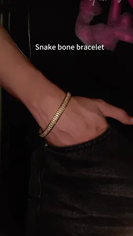 This gold snake bone bracelet is the ultimate statement piece. #LuxuryJewelry #EdgyFashion#snakejewelry#diamond#goldjewelry#statementbracelet#uniquejewelry#bling#fashion#trending
