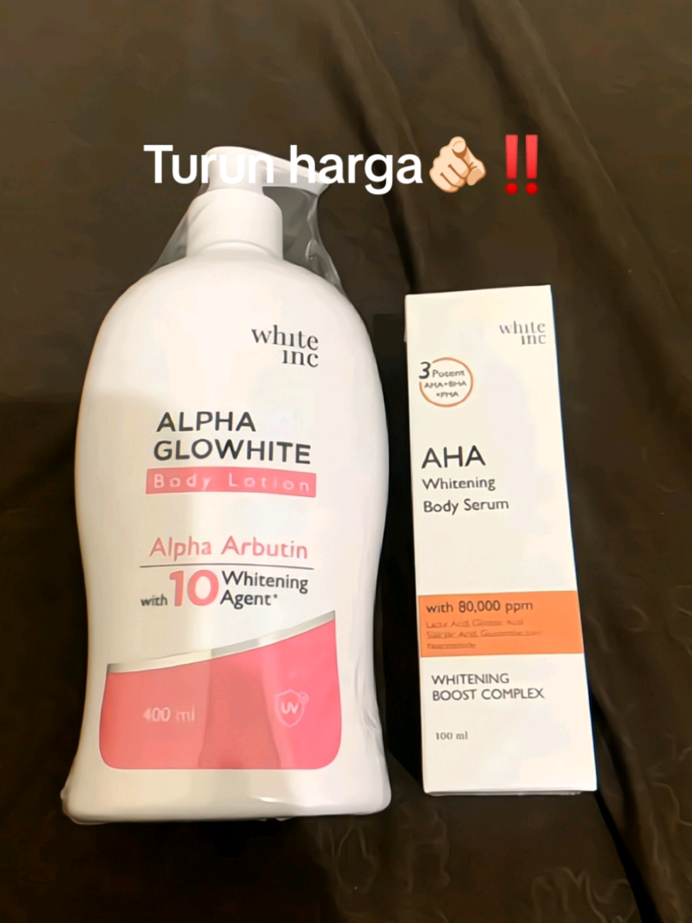 beli 2 lebih murah #bodylotion #whiteinc #alpaarbutin #ahaserum #fyp 
