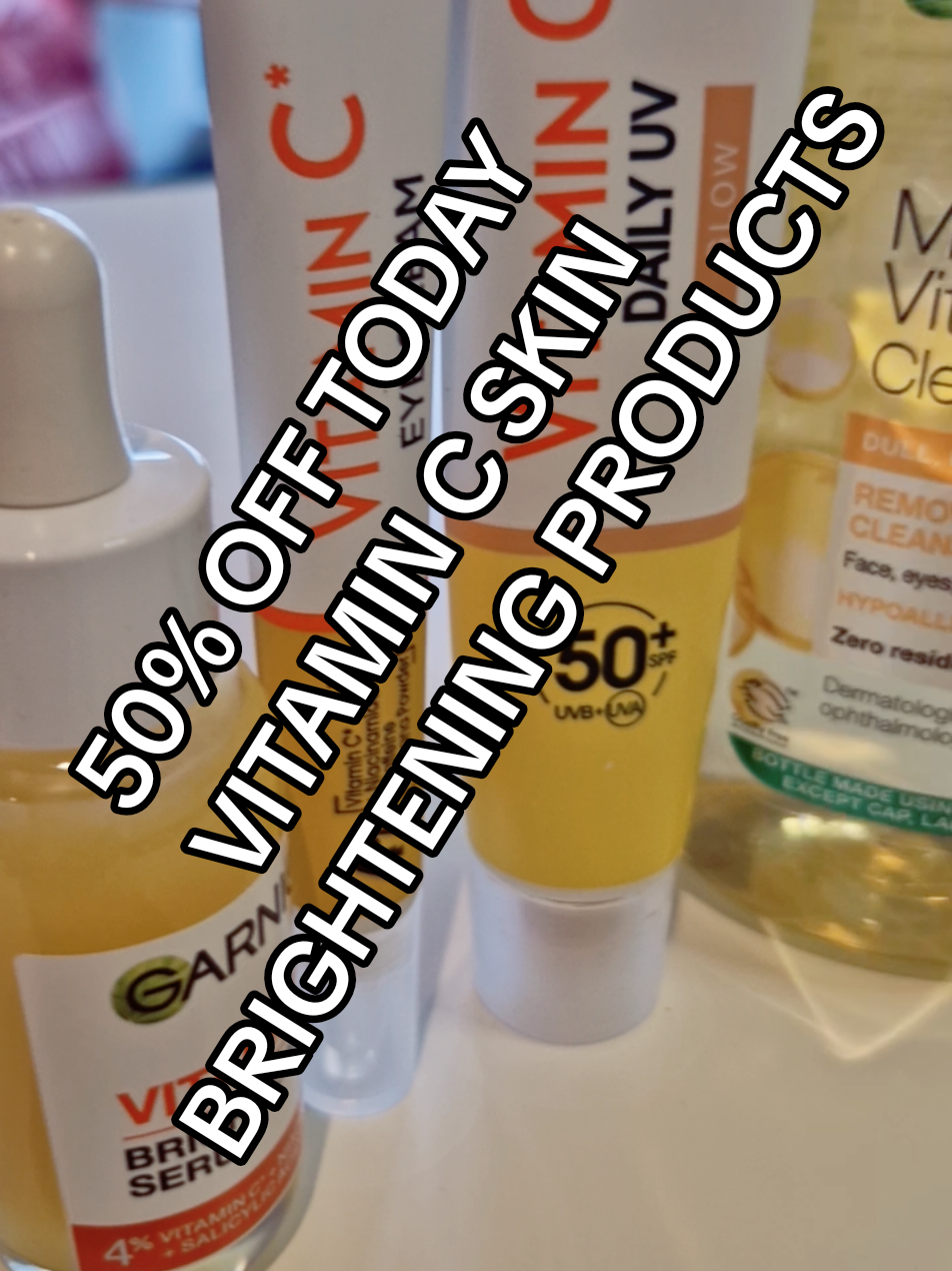 RECEIVE 50% OFF 5 FULL SIZE  VITAMIN C SKIN BRIGHTENING PRODUCTS TODAY. CHECKOUT THE  SUPERCHARGED GLOW BUNDLE. LINKED TO POST AND AVAILABLE IN MY TIKTOK SHOP TODAY. #garnier #garnierskincare #vitaminc #skincare #tiktokmademebuyit 