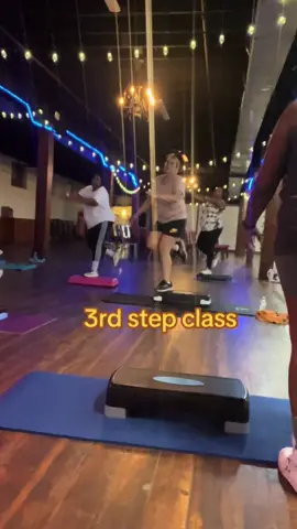 Third step class on my weight loss journey yet again, and all I can see is belly moving. Gotta get some good workout clothes.. #over40tiktok  #weightlossjouney #blackgirlsworkout #stepclass #naturalweightlossjourney 