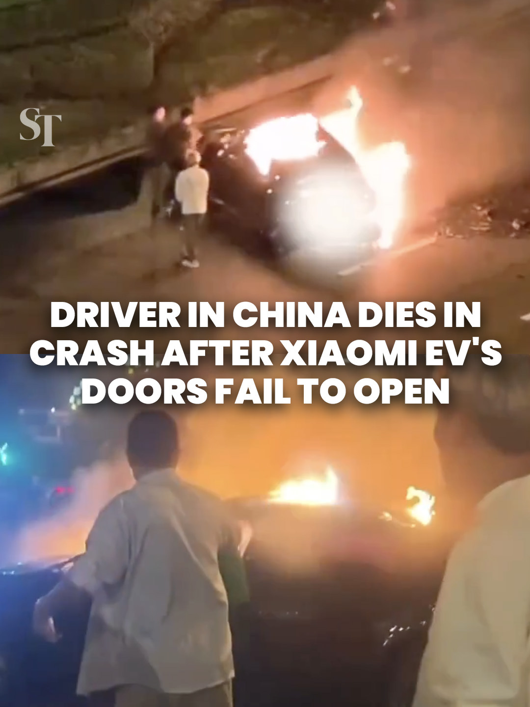 A Xiaomi EV driver in China died after he was trapped in his burning car following a collision.  Bystanders tried to free him but couldn't open the car doors, reportedly due to the electric locking system and flush door handles. #Xiaomi #EV #electriccar #China #accident #StraitsTimes