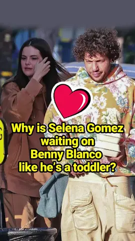 Why is Selena Gomez waiting on Benny Blanco like he’s a toddler? #fyp #celebrity #selenagomez #bennyblanco