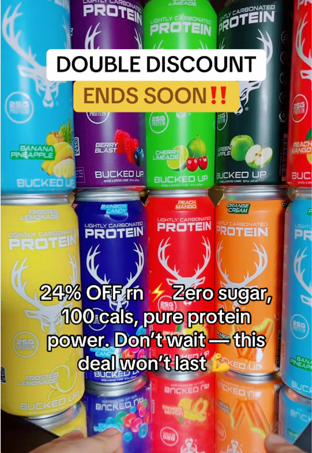 Zero sugar. 100 cals. 10g protein. Bucked Up Protein Soda hits with clean energy + crisp flavor — perfect post-workout or anytime you need a boost. 24% OFF + free shipping rn 💪 @BuckedUp  #BuckedUp #proteindrink  #TikTokShopFallDealsForYou #TikTokShopBlackfriday  #TikTokShopCreatorPicks  Disclaimer: Final price, shipping costs, coupons, and discounts may vary and are subject to change at any time. Always check the TikTok Shop listing for the latest details. Video posted on 10/16/2025