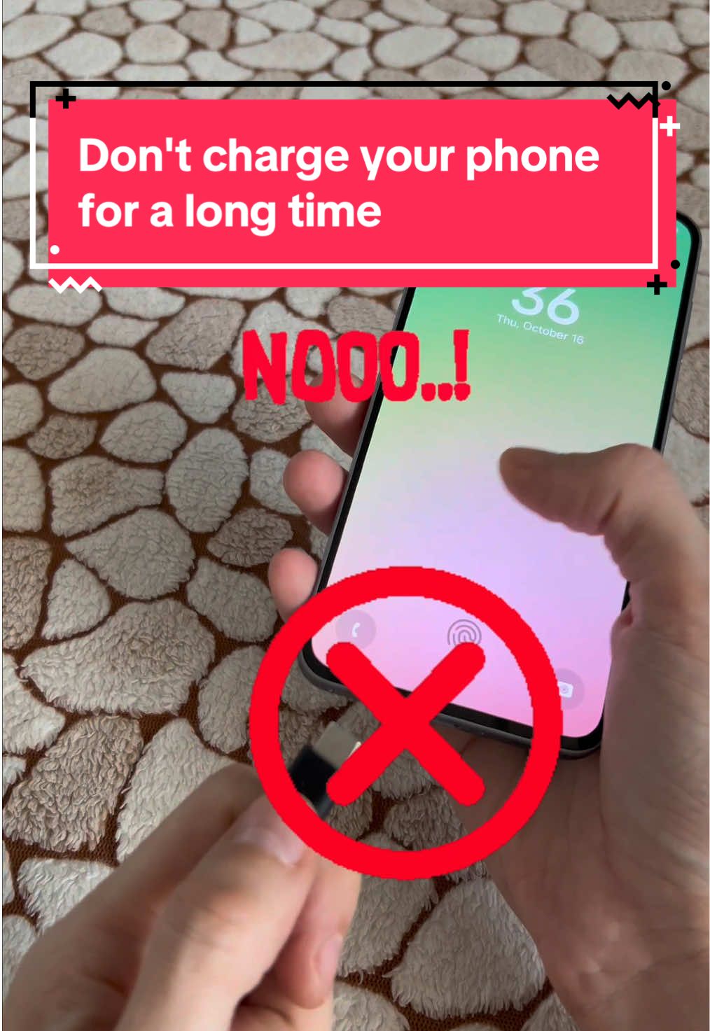 Don't charge your phone for a long time #phone #charge #battery 