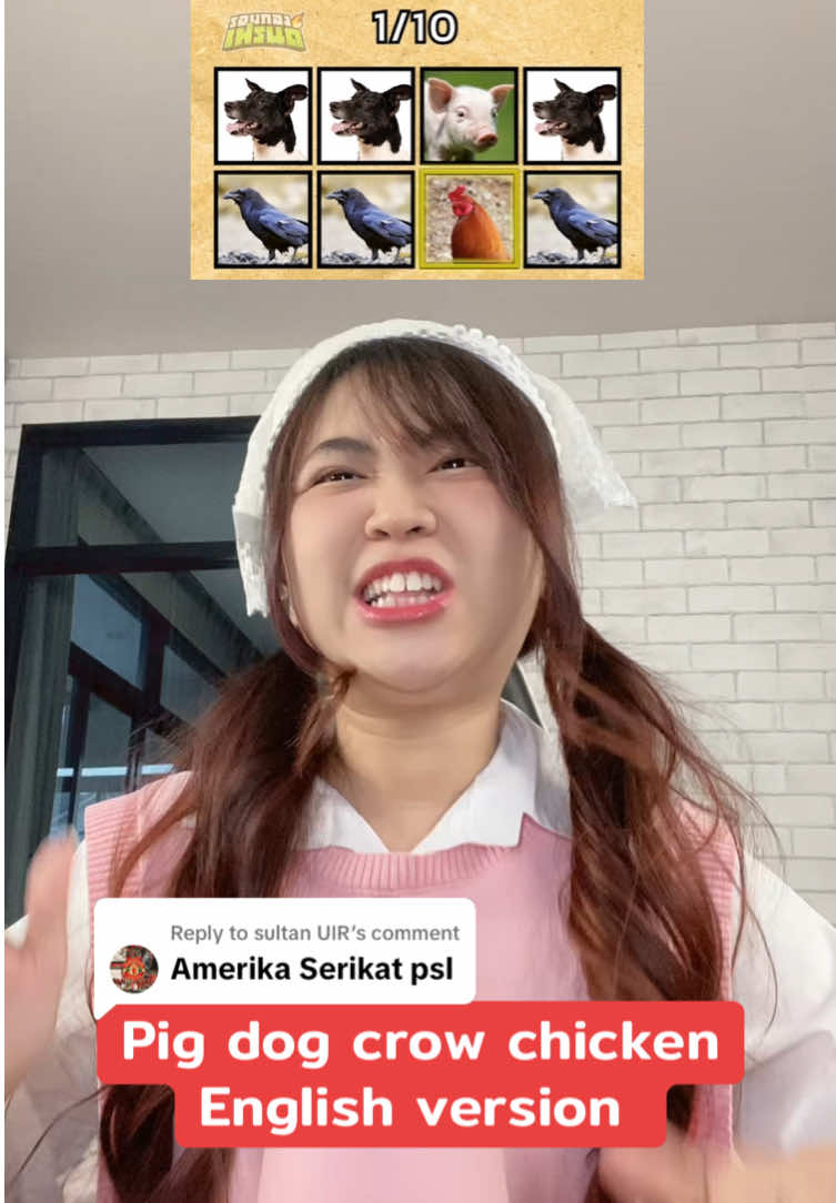 Replying to @sultan UIR หมูหมากาไก่ pig dog crow chicken English version for you!!! @Rita Kitcat | ริต้า🍗 (1.6M) #ritakitcat #tiktoktrending #หมูหมากาไก่ #creatorsearchinsights #cupsong 