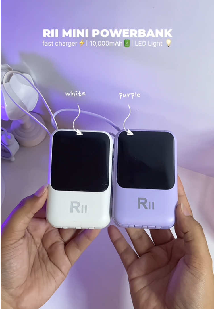 RII Mini Powerbank 10000mah 🔋 — napa bili ulit ang ante niyo! ngayon purple naman, worth it kasi! 💜 #riipowerbank #powerbank #minipowerbank #10000mah #portablepowerbank 
