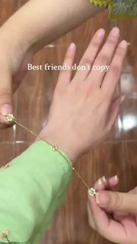 Besties don’t copy, they wear matching bracelets🥹🫶 Dm to buy for your bestie Stainless steel| daily wear| anti tarnish jewellery  . . . . . #creatorsearchinsights #stainlesssteel #bestie #viral #forupage 
