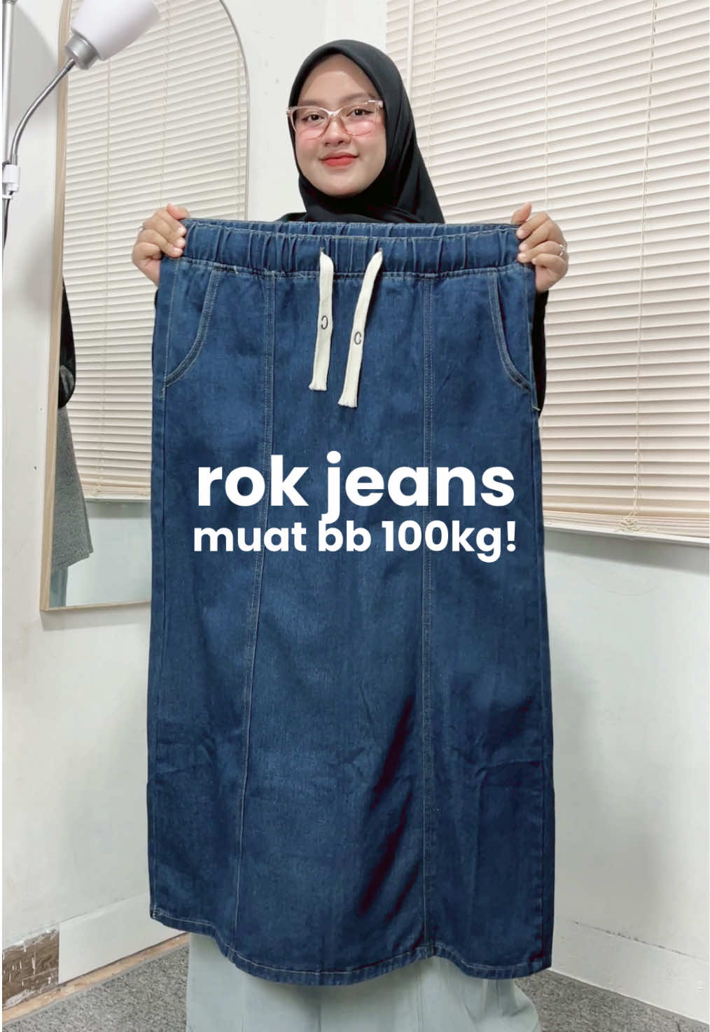 rok jeans syar’i muat bb 100kg tanpa belahan bagus bgd!#rokjeans #rokjeansjumbo 