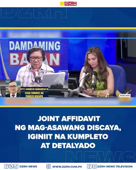 Iginiit ni Atty. Cornelio Samaniego III, abogado ng mag-asawang Curlee at Sarah Discaya, na hindi nagkulang ang kanyang kliyente sa pagbubunyag ng impormasyon kaugnay sa isyu. Ayon sa kanya, detalyado at komprehensibo ang nilalaman ng joint affidavit ng kaniyang kliyente.  “Talagang tell-all ho ‘yon, yung ICI hearing na ‘yon,” diin ni Samaniego, patungkol sa isinagawang pagdinig ng Independent Commission for Infrastructure (ICI). | DZRH News  #DZRHNews #DZRHExclusives #DZRH #UnaSaPilipinasUnaSaPilipino