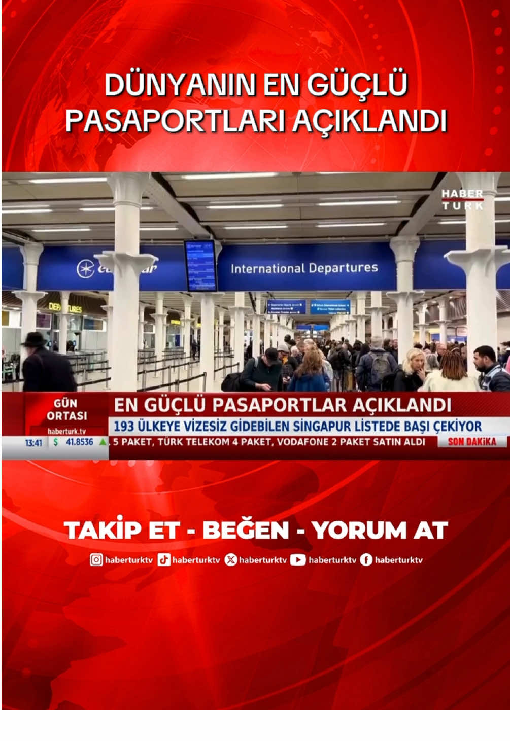 Dünyanın en güçlü pasaportları açıklandı. #habertürktv #haber 