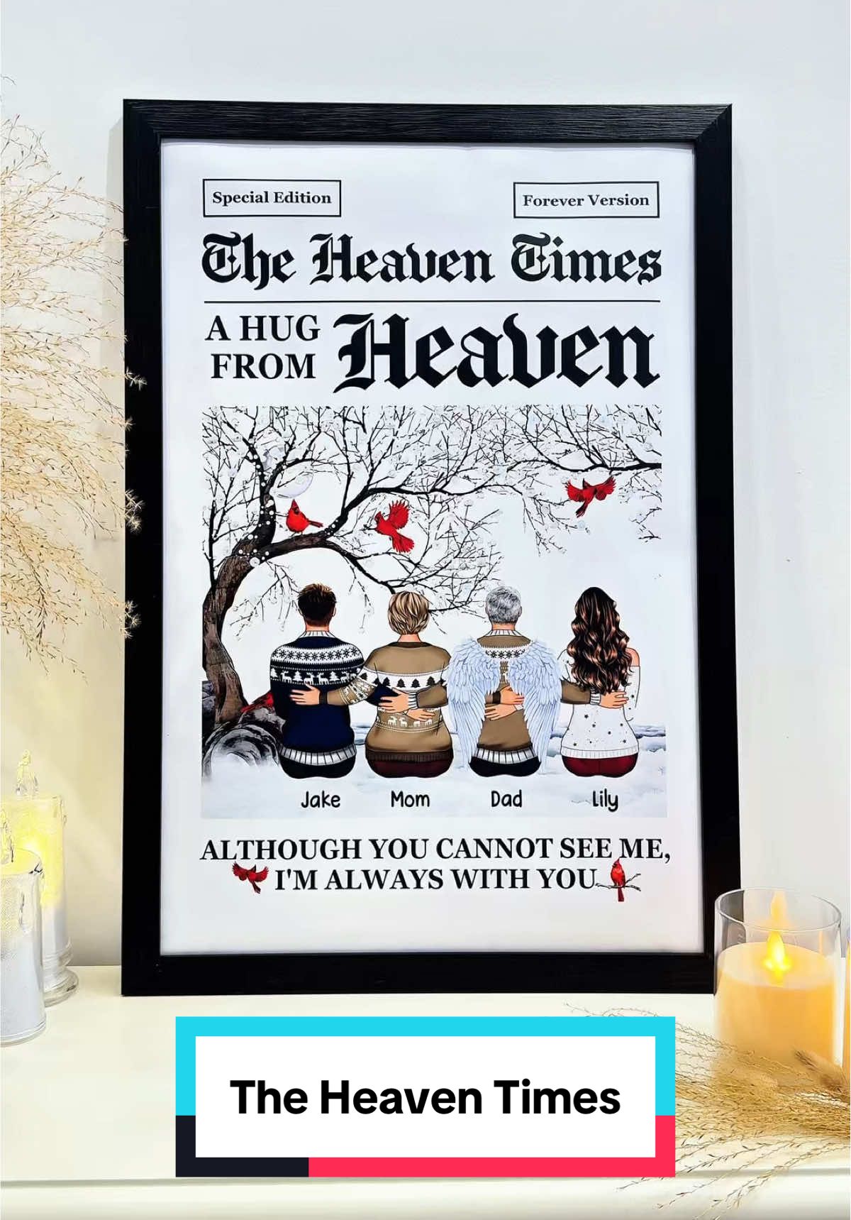 Invoke love and enduring kinship with this touching reminder. Feel a hug from heaven 👨‍👩‍👧‍👦🌌 #macorner #poster #familyloss #heaventimes #alwayswithyou