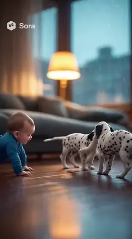 cute baby playing with Puppy  #dog #baby #puppy #tiktok #viral 