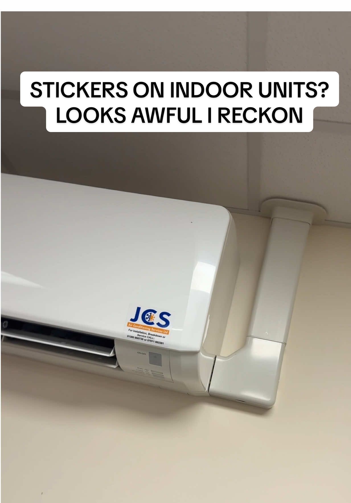 STICKER BOMBING….. Do you use stickers? I think they look ugly MAYBE outdoor units only 👍 . . #airconditioning #heatpump #hvac #tradesman #electrician 