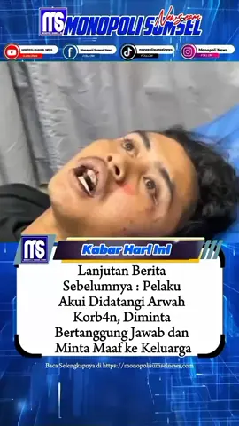 Lanjutan Berita Sebelumnya : Pelaku Akui Didatangi Arwah Korb4n, Diminta Bertanggung Jawab dan Minta Maaf ke Keluarga . Usai ditangkap, pelaku Febrianto (22) membuat pengakuan mengejutkan kepada penyidik.  Dalam proses interogasi, ia mengaku sempat didatangi arwah Anti Puspitasari, korban yang dibvnuhnya di Hotel Lendosis, Palembang. Menurut pengakuan pelaku, arwah k0rban datang saat dia hendak tertidur dan memintanya bertanggung jawab atas perbuatannya.  Febrianto mengaku dihantui rasa bersalah hingga tidak bisa tidur selama berhari-hari setelah kejadian. “Dia bilang arwah korban datang dan meminta dia datang ke makam untuk meminta maaf,” ungkap salah satu petugas yang ikut memeriksa. Selain itu, pelaku juga diminta menggelar tahlilan di tempat tinggalnya sebagai bentuk penyesalan dan penghormatan kepada almarhumah.  #ArwahMenuntutKeadilan #TahlilanUntukAnti #PelakuMenyesal #MisteriPembunuhanPalembang #KeadilanUntukAnti 
