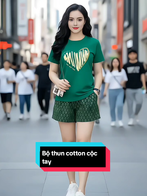 Bộ cộc tay chất thun cotton in hình tim size 40-90#dobonu #setboxinh #dobo #xuhuong #fyp 