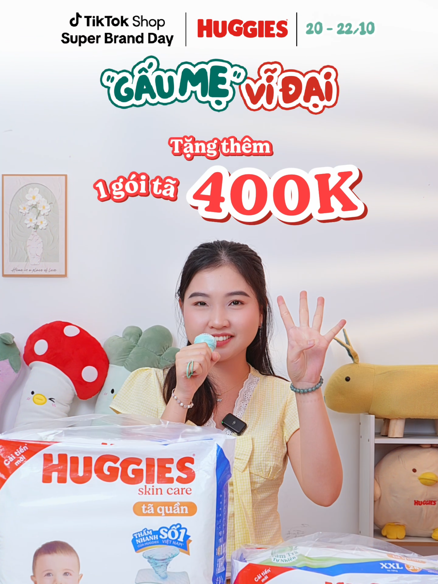 Tin nóng: Mua tã Huggies Skincare vừa chứa tràm trà dịu da, lại còn ưu đãi CỰC KHỦNG duy nhất Super Brand Day 20-21-22/10 nè cả nhà! #HuggiesSuperBrandDay #GauMeViDai #panda #huggies #mebimsua
