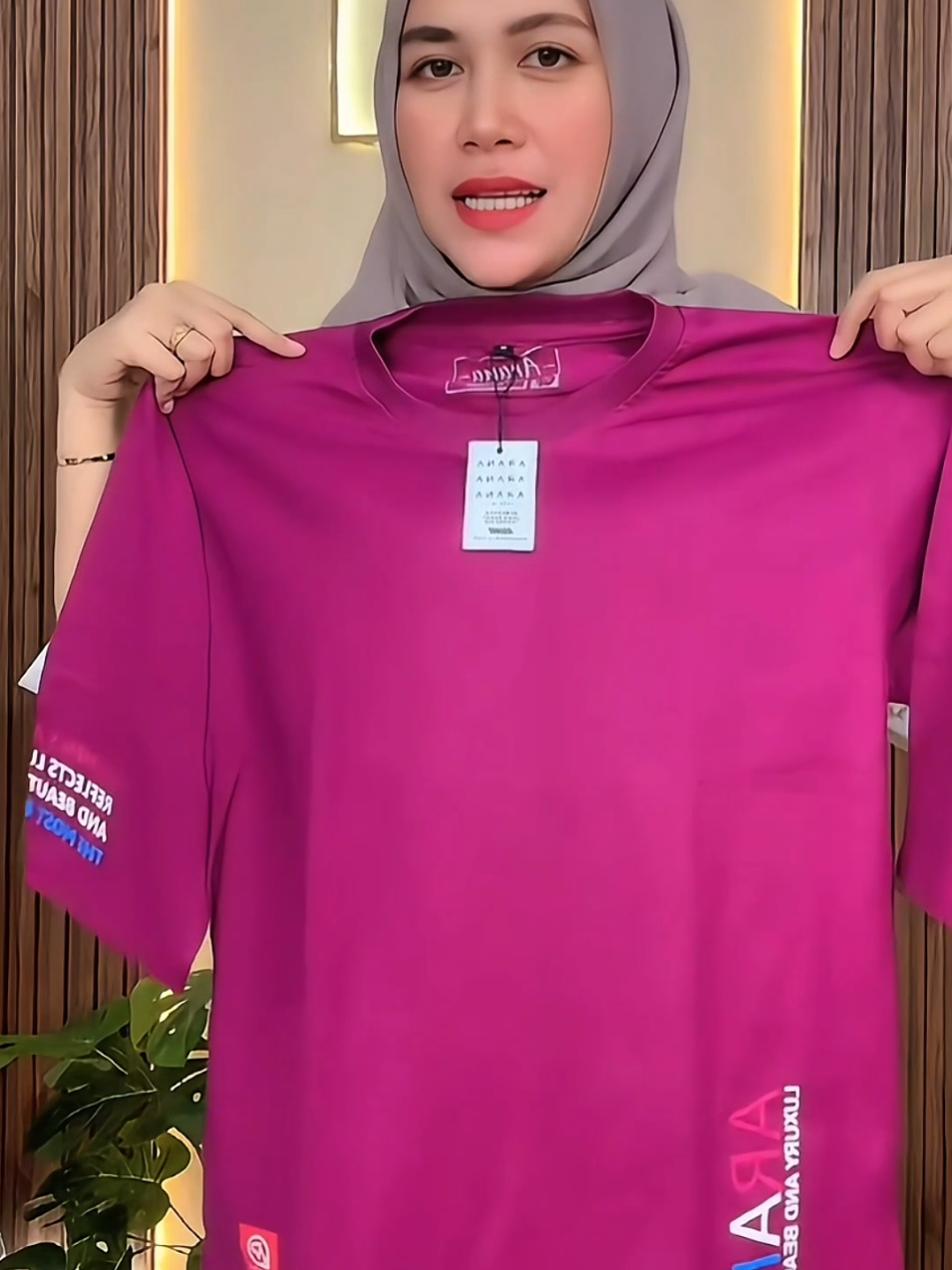 Kaos wanita arana lengan 7/8 Bahan halus adem tidak nerawang Oversize Cewek bawah Polos oval