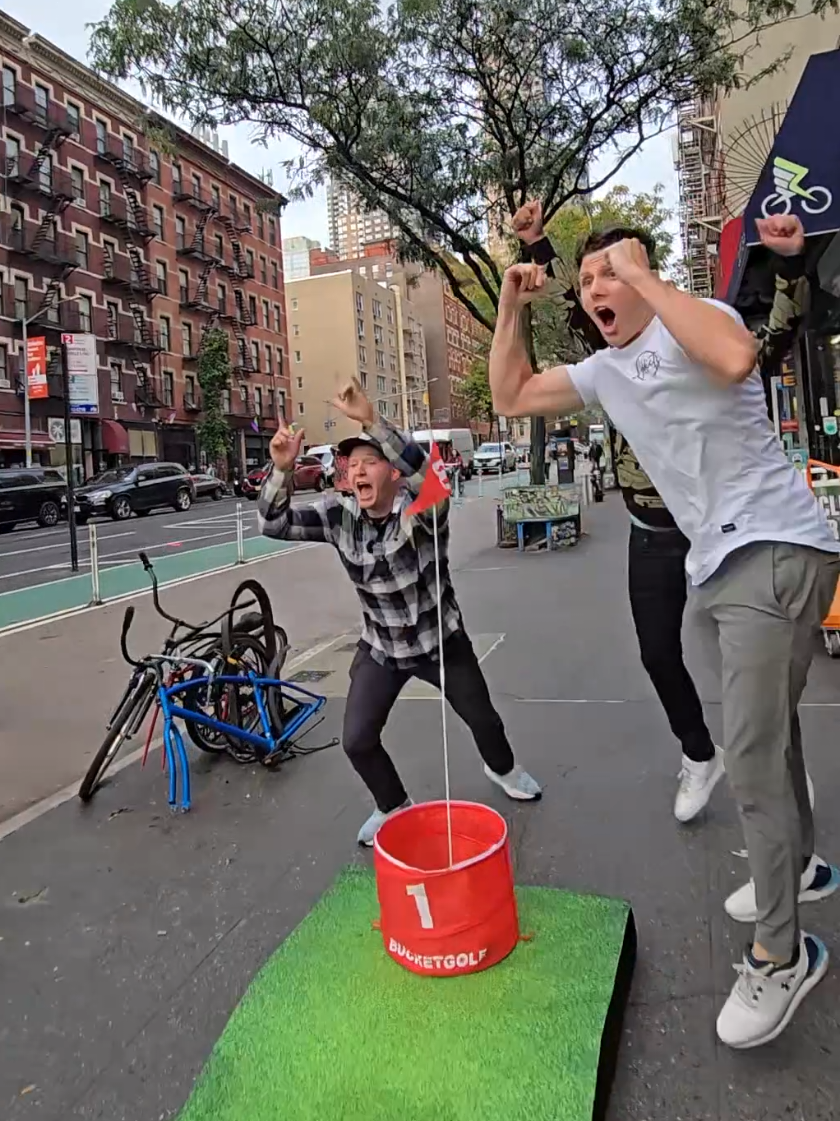 Three no's, one YES! $100 Bucket Golf Challenge #publicchallenge #golfchallenge 