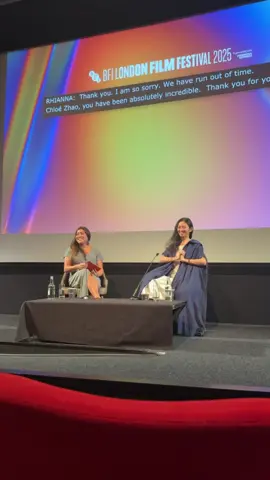 Chloé Zhao on stage for her #LFF Screen Talk, following our gala screening of Hamnet ✨