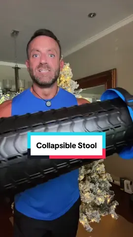 Save your knees this holiday season! This collapsible stool makes decorating for Christmas so much easier.. no more bending, crouching, or kneeling on hard floors. It’s strong enough to hold up to 450 lbs, folds flat for easy storage, and pops open in seconds whenever you need it. Perfect for hanging ornaments, wrapping gifts, or reaching those high spots! #stool #portable #holidayhacks #holidaydecorating 
