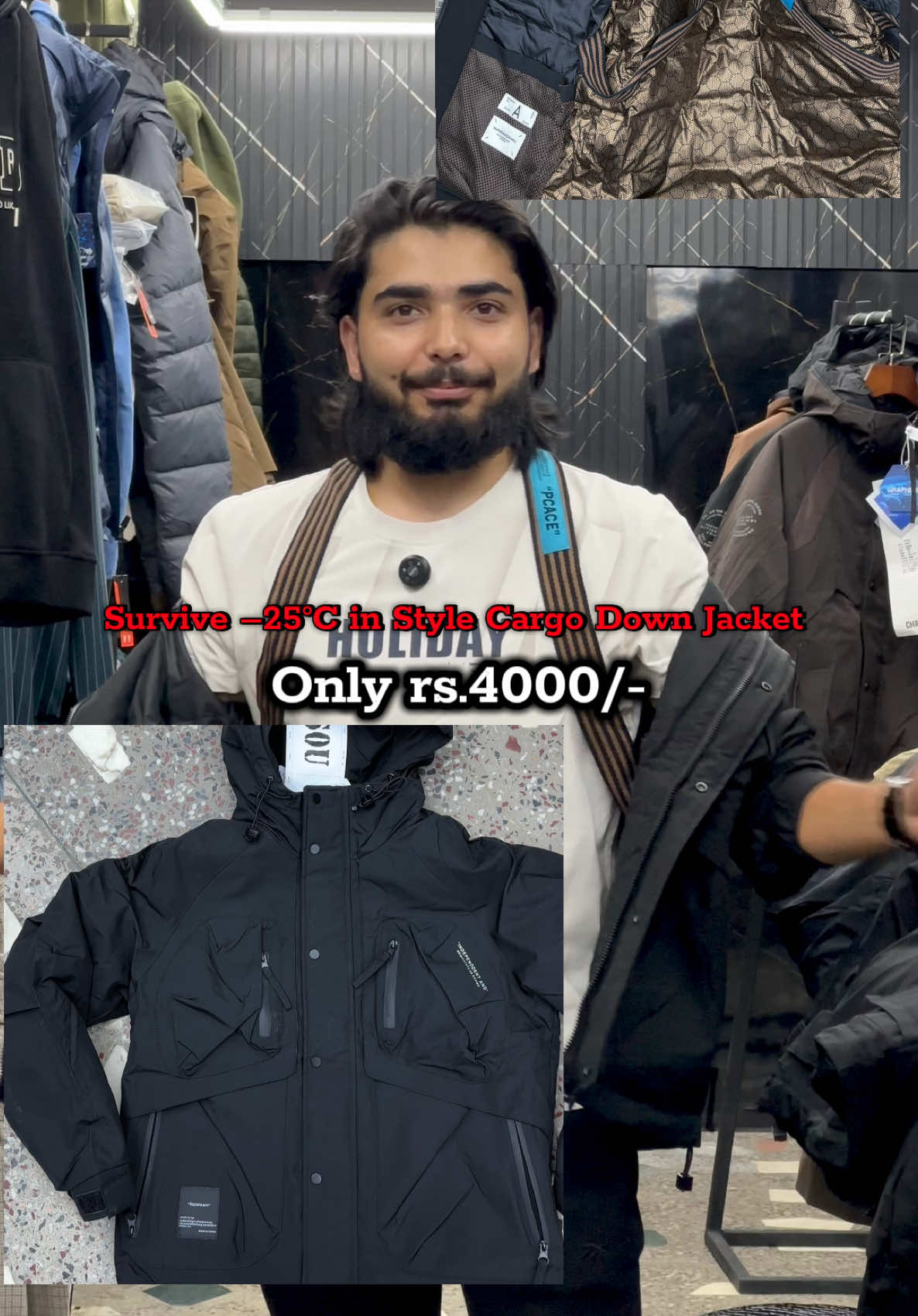 Just Rupees 4000/-😱Survive –25°C in Style — Cargo Down Jacket 🙏 #9860251923 #trendyfashionwear #deliveryallovernepal🇳🇵 #foryou #foryoupage 