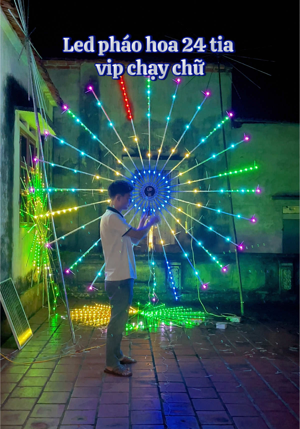 Led pháo hoa 24 tia vip chạy chữ chơi Tết 2026 🧧🌸🎆 #nguyencuongshop68 #cuonggiadung #ledphaohoa #ledphaohoa24tia #ledphaohoangoaitroi 