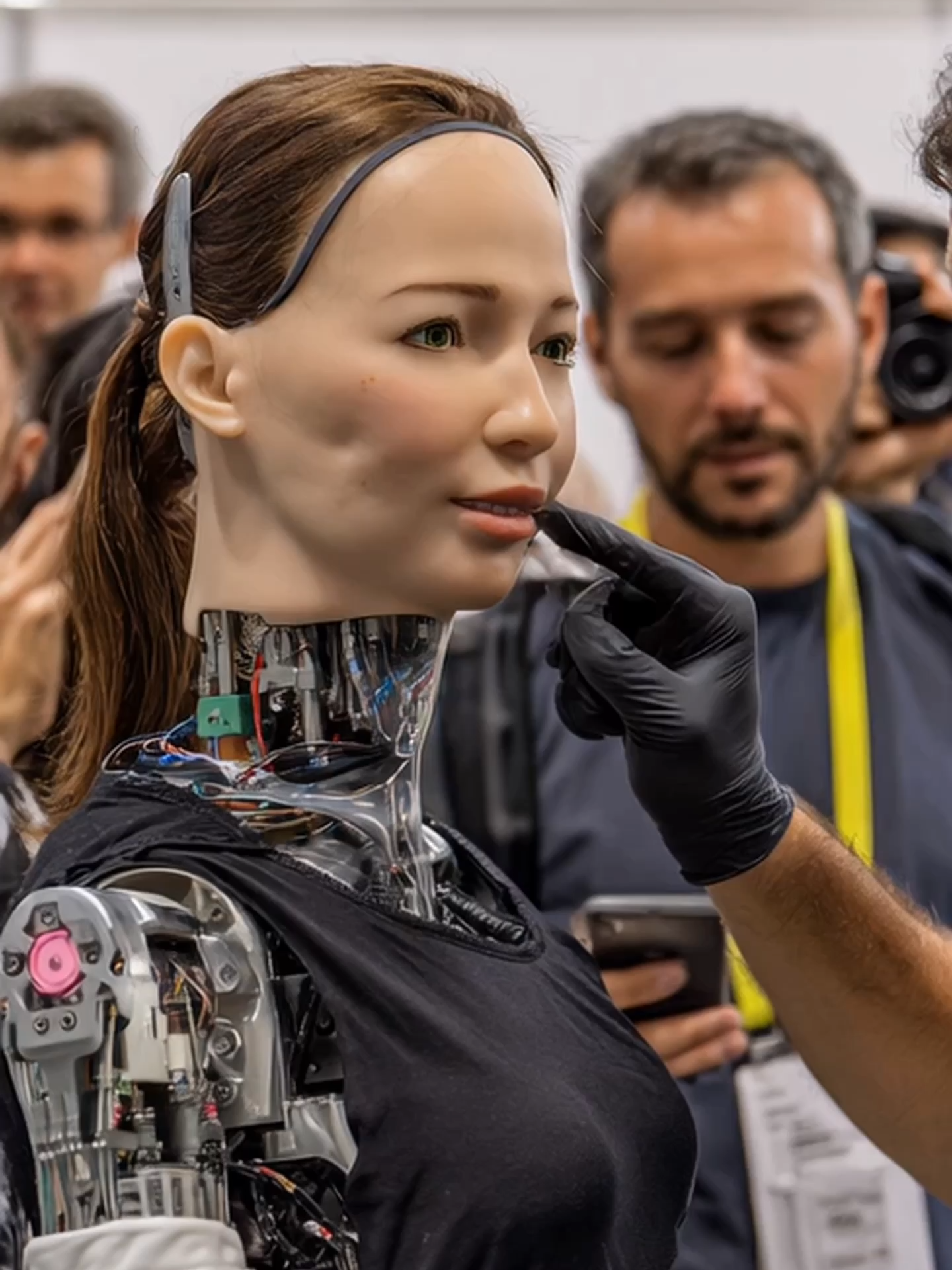Just saw this robot at AI EXPO — kinda creepy at first, but actually pretty amazing 😅 #robot #robotics #Tech#technology #humanoidrobot #humanoid