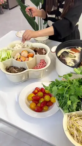 Rổ đựng rau đồ nhúng lẩu nhiều ngăn tiện lợi #yeubepnghiennha #nauan #fyp #rodungrauanlau 