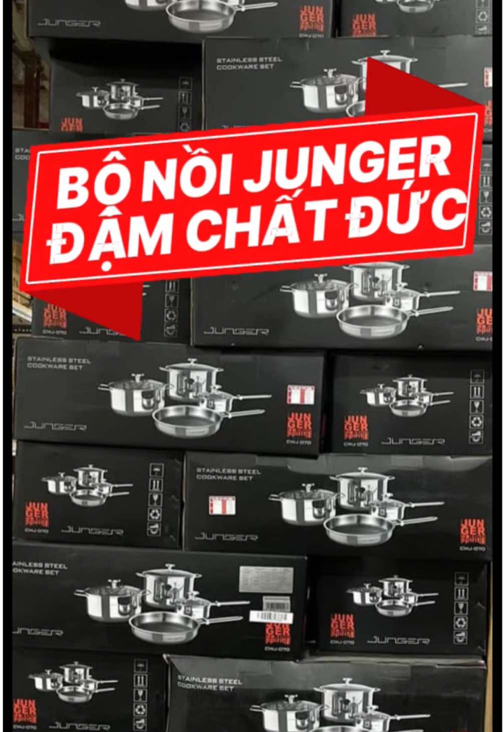 👉Bộ nồi Junger Inox 304 CWJ-070 – sang trọng, bền đẹp và an toàn cho sức khỏe 💎 ✅Đáy 5 lớp truyền nhiệt nhanh, nấu ngon hơn – tiết kiệm năng lượng gấp đôi 🍲 #junger #GiaDungCaoCap #inox304#Nồi#GiaDungThongMinh#tiktokviral